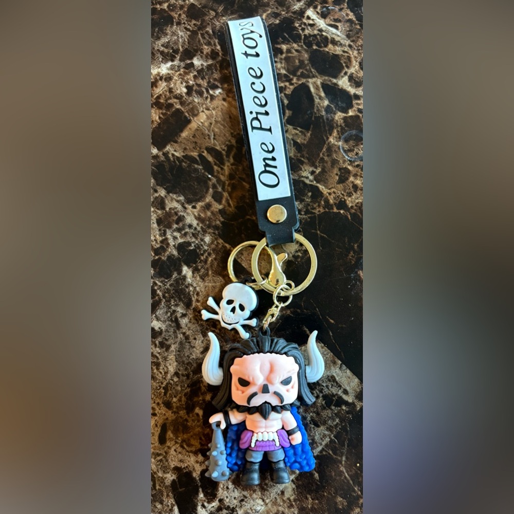 Black and White Skull Keychain